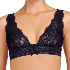 NWOT PLEASURE STATE Blue Cara Kink Lace Soft Cup Bra & Panties